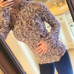 Bebe Cozy Multicolor Crocheted Sweater, L